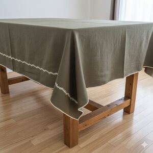 Nicole Miller Olive Green Tablecloth